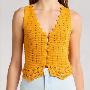MOTHER Golden Crochet Vest